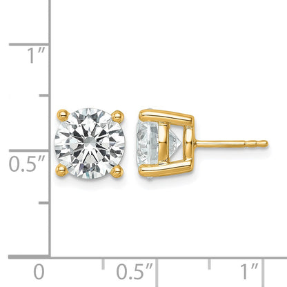 14K Gelbgold Ohrstecker mit weißen, im Labor gezüchteten Diamanten, 6 ct., zertifiziert, VS+ F+, rund, Vierkrallen-Fassung