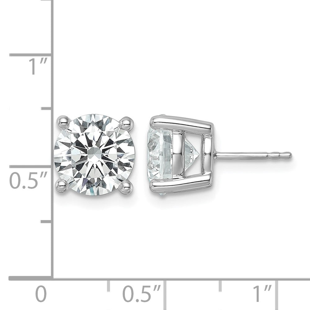 14K Weißgold 7 ct Im Labor Gezüchtet Diamant Vs/si+ G+ Rund 4 Krappen Schwer Gewicht. Ohrstecker