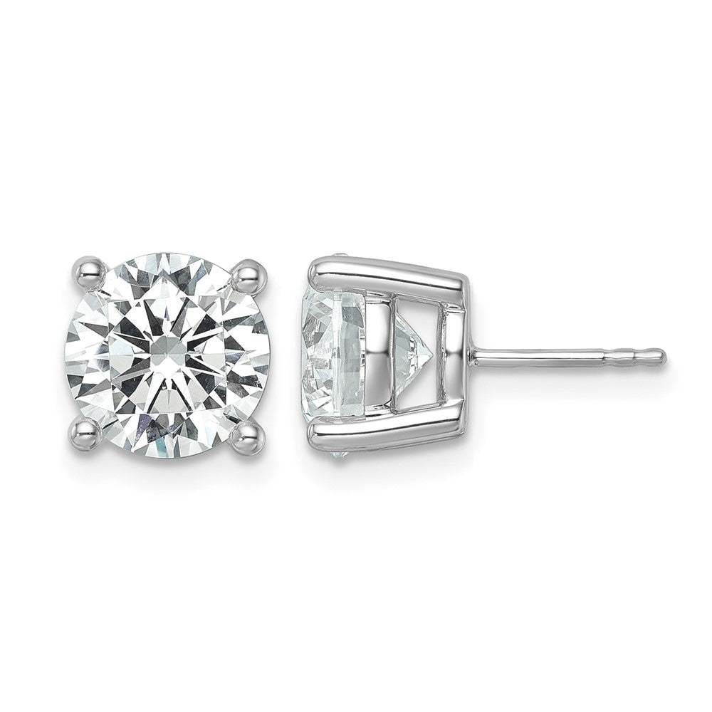 14K Weißgold 7 ct Im Labor Gezüchtet Diamant Vs/si+ G+ Rund 4 Krappen Schwer Gewicht. Ohrstecker