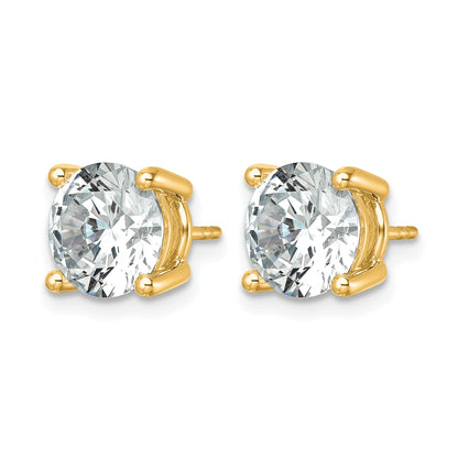 14K Gelbgold 7 ct Zertifiziert Im Labor Gezüchtet Diamant Vs/si+ G+ Rund 4 Krappen Schwer Gewicht. Ohrstecker
