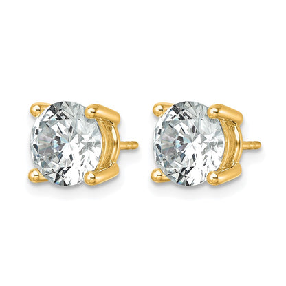 14K Gelbgold 7 ct Zertifiziert Im Labor Gezüchtet Diamant Vs/si+ G+ Rund 4 Krappen Schwer Gewicht. Ohrstecker