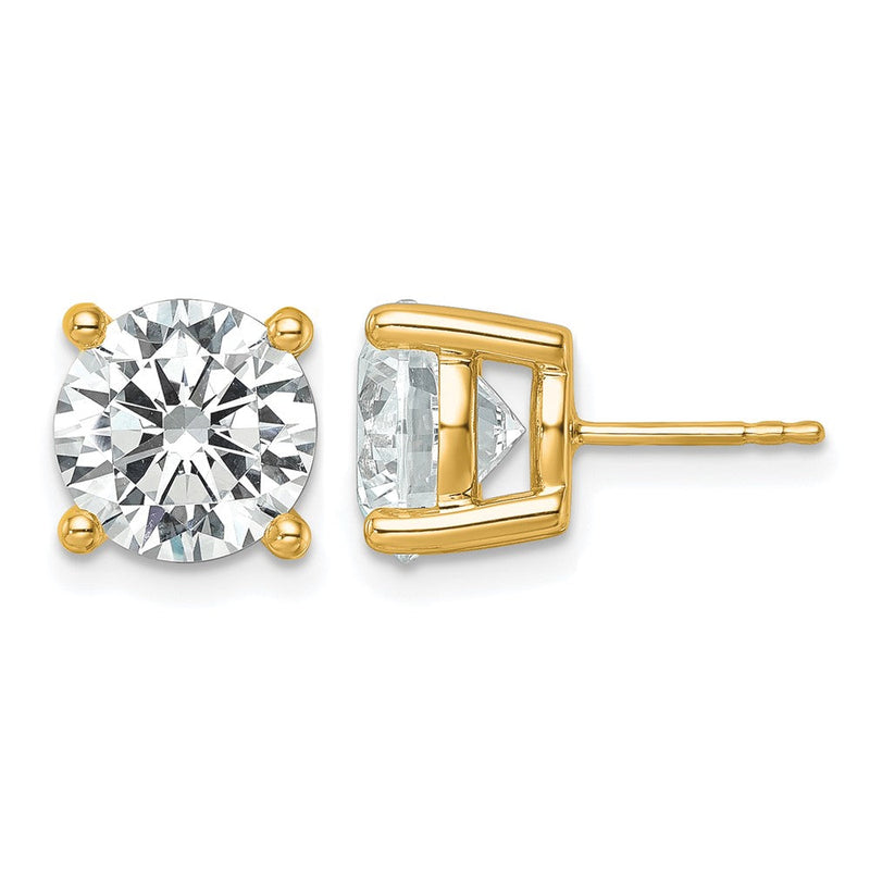 14K Gelbgold 7 ct Im Labor Gezüchtet Diamant Vs/si+ G+ Rund 4 Krappen Schwer Gewicht. Ohrstecker
