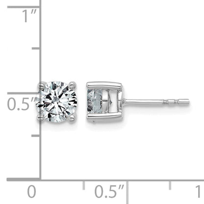 14K Weißgold Ohrstecker mit 1,5 ct. im Labor gezüchteten Diamanten VS+ F+, rund, komplette Vierzacken-Fassung, leichtgewichtig