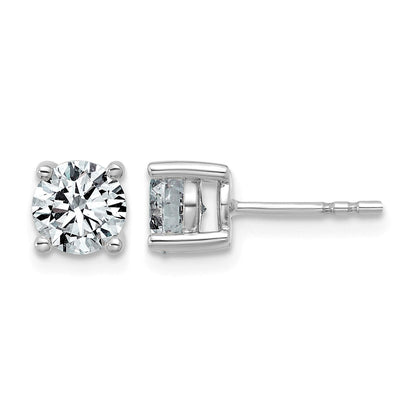 14K Weißgold Ohrstecker mit 1,5 ct. im Labor gezüchteten Diamanten VS+ F+, rund, komplette Vierzacken-Fassung, leichtgewichtig
