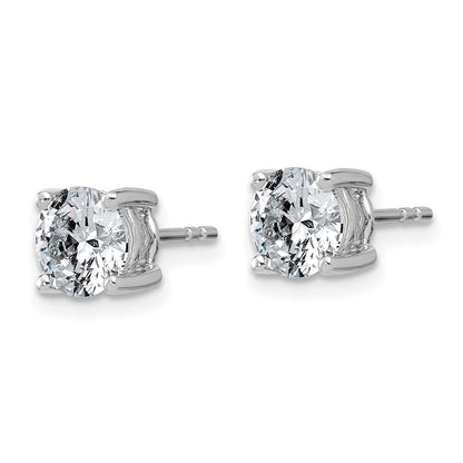 14K Weißgold Ohrstecker mit 2K im Labor gezüchteten Diamanten, rund, VS/SI+, G+, komplette Vierkrappenfassung, leichte Ausführung