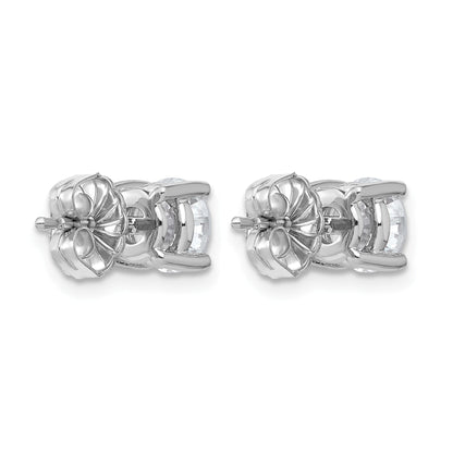 14K Weißgold Ohrstecker mit 2K im Labor gezüchteten Diamanten, rund, VS/SI+, G+, komplette Vierkrappenfassung, leichte Ausführung
