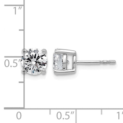 14K Weißgold Ohrstecker mit 2K im Labor gezüchteten Diamanten, rund, VS/SI+, G+, komplette Vierkrappenfassung, leichte Ausführung