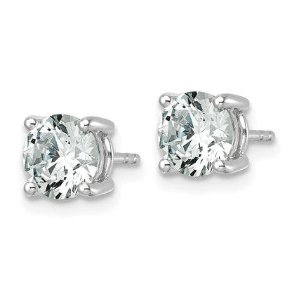 14K Weißgold Ohrstecker mit 2,5 ct. im Vierkrappenfassung, leicht, rund, laborgezüchteter Diamant VS+ F+