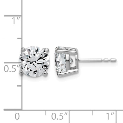 14K Weißgold Ohrstecker mit 4K im Labor gezüchteten Diamanten, VS/SI+ G+, rund, mit vierzackiger Fassung, leichtgewichtig