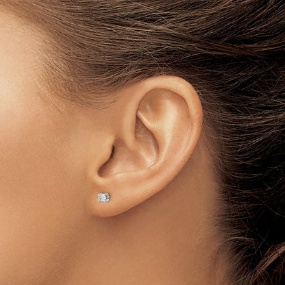 14K Weißgold Ohrstecker mit 0,2 ct. im Labor gezüchteten Diamanten, VS/SI+ G+, rund, Vierkrallenfassung, Schraubverschluss