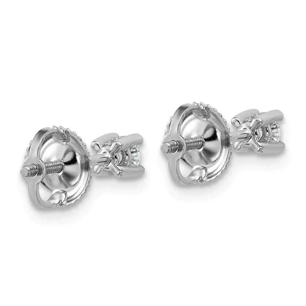 14K Weißgold Ohrstecker mit 0,2 ct. im Labor gezüchteten Diamanten, VS/SI+ G+, rund, Vierkrallenfassung, Schraubverschluss