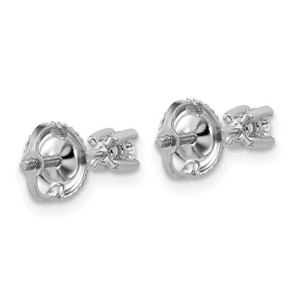 14K Weißgold Ohrstecker mit 0,2 ct. im Labor gezüchteten Diamanten, VS/SI+ G+, rund, Vierkrallenfassung, Schraubverschluss