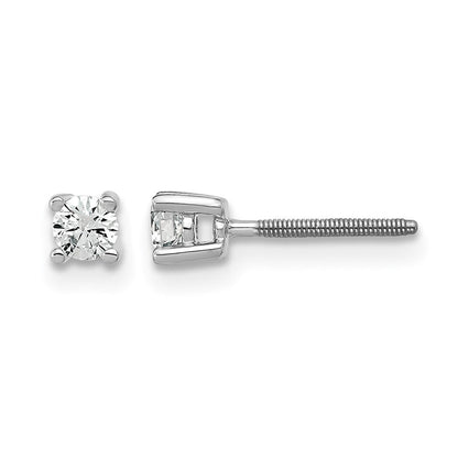 14K Weißgold Ohrstecker mit 0,2 ct. zertifizierten, im Labor gezüchteten Diamanten, VS/SI+ G+, rund, 4-Krappen-Fassung, hohes Gewicht, mit Schraubverschluss