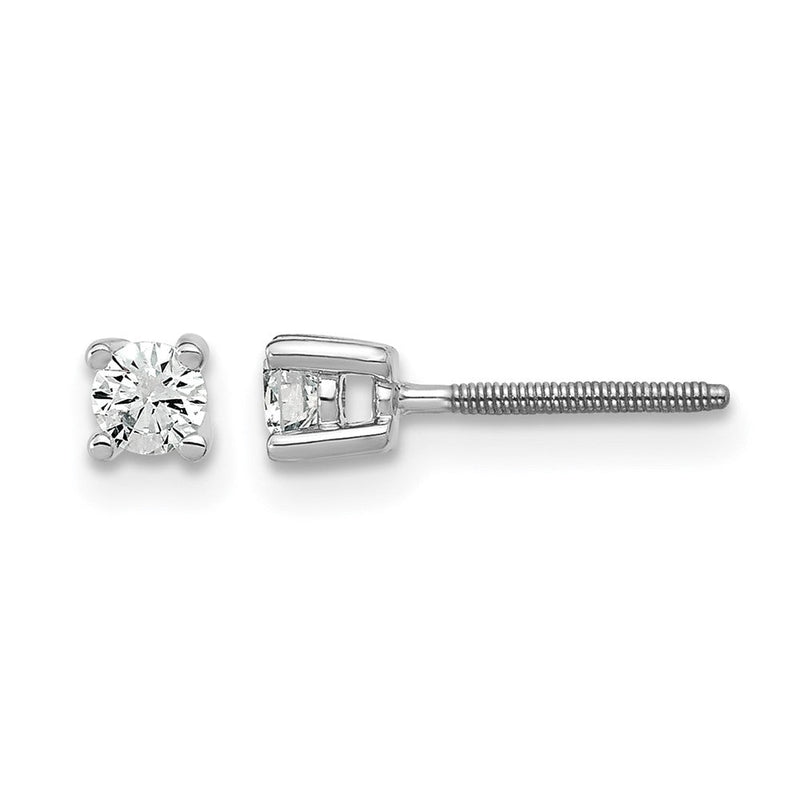 14K Weißgold Ohrstecker mit 0,2 ct. zertifizierten, im Labor gezüchteten Diamanten, VS/SI+ G+, rund, 4-Krappen-Fassung, hohes Gewicht, mit Schraubverschluss