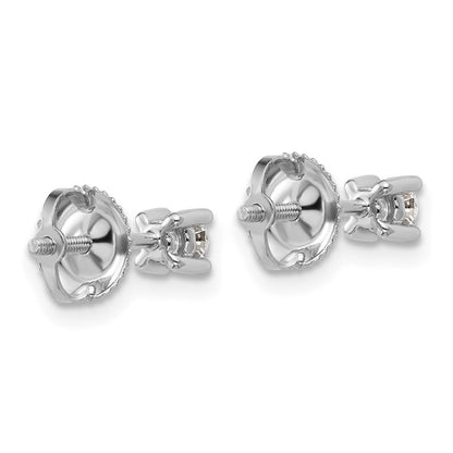 14K Weißgold Ohrstecker mit 0,25 ct. zertifizierten, im Labor gezüchteten Diamanten, VS/SI+ G+, rund, 4-Krappen-Fassung, hohes Gewicht, Schraubverschluss
