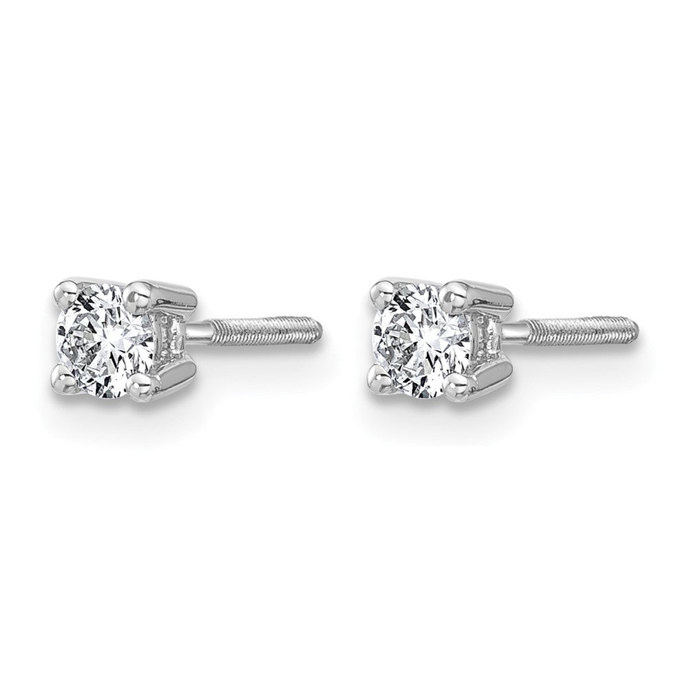 14K Weißgold Ohrstecker mit 0,33 ct. zertifizierten, im Labor gezüchteten Diamanten VS/SI+ G+, rund, 4-Krappen-Fassung, hohes Gewicht, Schraubverschluss