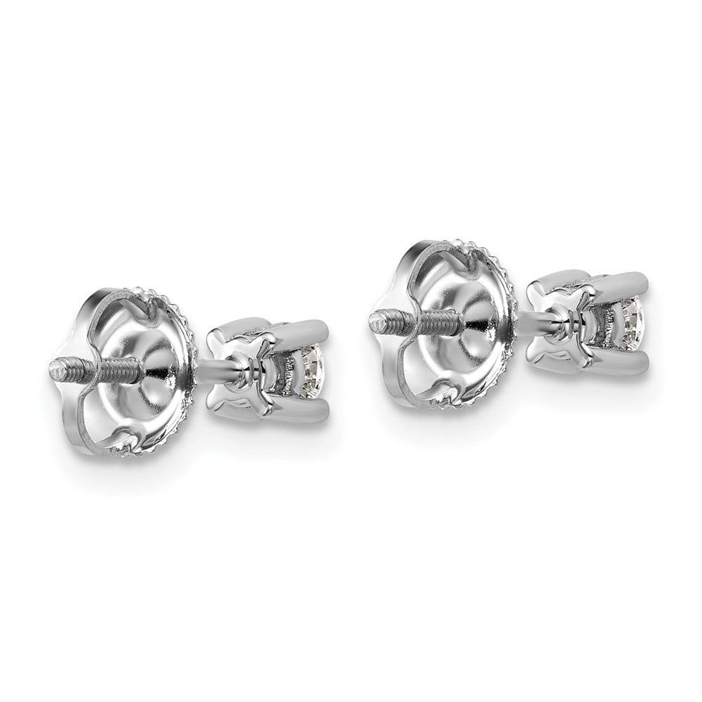 14K Weißgold Ohrstecker mit 0,33 ct. zertifizierten, im Labor gezüchteten Diamanten VS/SI+ G+, rund, 4-Krappen-Fassung, hohes Gewicht, Schraubverschluss