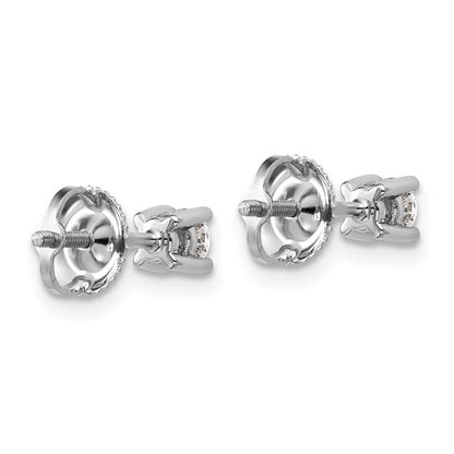 14K Weißgold Ohrstecker mit 0,33 ct. zertifizierten, im Labor gezüchteten Diamanten VS/SI+ G+, rund, 4-Krappen-Fassung, hohes Gewicht, Schraubverschluss