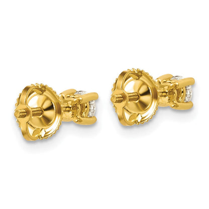 14K Gelbgold Ohrstecker mit 0,33 ct. im Labor gezüchteten Diamanten, VS/SI+ G+, rund, 4-Krappenfassung, hohes Gewicht, Schraubverschluss