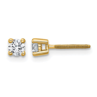 14K Gelbgold Ohrstecker mit 0,33 ct. im Labor gezüchteten Diamanten, VS/SI+ G+, rund, 4-Krappenfassung, hohes Gewicht, Schraubverschluss