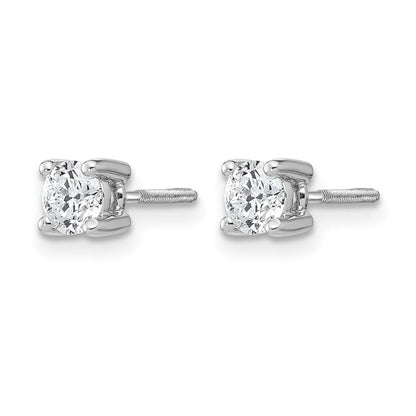 14K Weißgold 0,5 ct. Labor-Diamant VS/SI+ G+ Rund Vierkrappen Schraubverschluss Ohrstecker