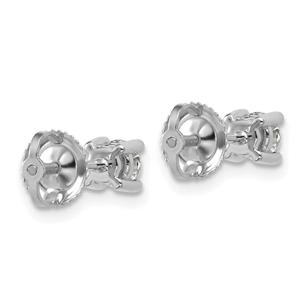 14K Weißgold 0,5 ct. Labor-Diamant VS/SI+ G+ Rund Vierkrappen Schraubverschluss Ohrstecker