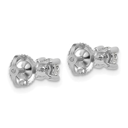 14K Weißgold 0,5 ct. Labor-Diamant VS/SI+ G+ Rund Vierkrappen Schraubverschluss Ohrstecker