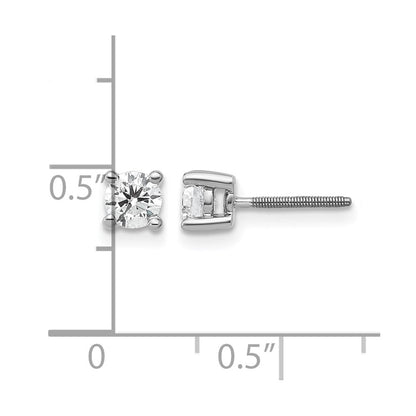 14K Weißgold Ohrstecker mit 0,5 ct. zertifizierten, im Labor gezüchteten Diamanten, VS/SI+, G+, rund, in Vier-Krappen-Fassung, mit Schraubverschluss