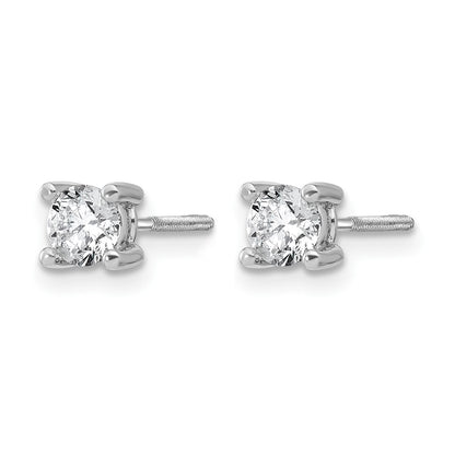 14K Weißgold Ohrstecker mit 0,67 ct. laborgezüchteten Diamanten, VS/SI+ G+, rund, Vier-Krappen-Fassung, Schraubverschluss