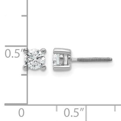 14K Weißgold Ohrstecker mit 0,67 ct. laborgezüchteten Diamanten, VS/SI+ G+, rund, Vier-Krappen-Fassung, Schraubverschluss