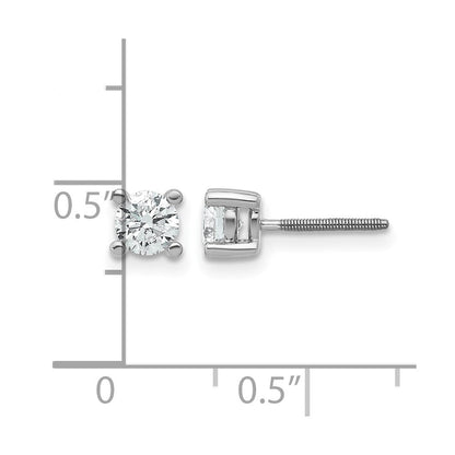 14K Weißgold Ohrstecker mit 0,67 ct. laborgezüchteten Diamanten, VS/SI+ G+, rund, Vier-Krappen-Fassung, Schraubverschluss