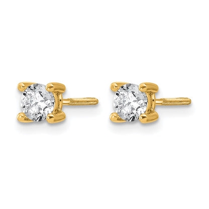 14K Gelbgold Diamant-Ohrstecker mit 0,67 ct. zertifizierten, im Labor gezüchteten Diamanten, VS/SI+ G+, Rund, 4-Krappen-Fassung, Schwere Ausführung, Schraubverschluss