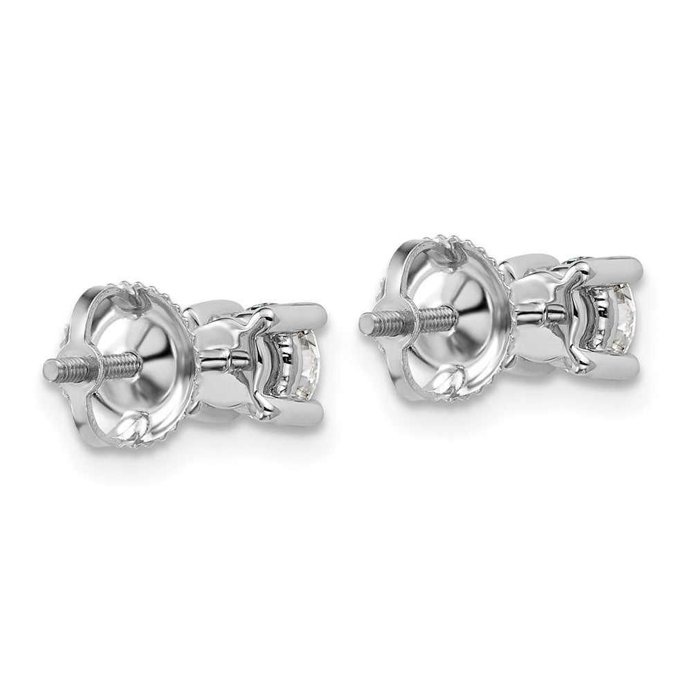 14K Weißgold Ohrstecker mit 0,75 ct. zertifizierten, im Labor gezüchteten Diamanten VS/SI+ G+, rund, 4-Krappen-Fassung, massiv, mit Schraubverschluss