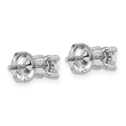 14K Weißgold Ohrstecker mit 0,75 ct. zertifizierten, im Labor gezüchteten Diamanten VS/SI+ G+, rund, 4-Krappen-Fassung, massiv, mit Schraubverschluss