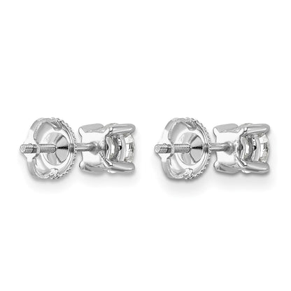 14K Weißgold Ohrstecker mit 1 ct. im Labor gezüchteten Diamanten, rund, VS/SI+ G+, Vierkrallenfassung, Schraubverschluss