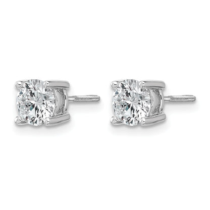 14K Weißgold Ohrstecker mit 1,5 ct. zertifizierten, im Labor gezüchteten Diamanten VS/SI+ G+, rund, 4-Krappen-Fassung, hohes Gewicht, mit Schraubverschluss