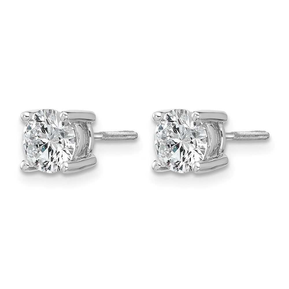 14K Weißgold Ohrstecker mit 1,5 ct. zertifizierten, im Labor gezüchteten Diamanten VS/SI+ G+, rund, 4-Krappen-Fassung, hohes Gewicht, mit Schraubverschluss