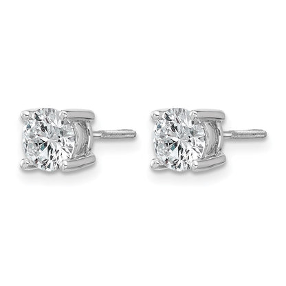 14K Weißgold Ohrstecker mit 1,5 ct. zertifizierten, im Labor gezüchteten Diamanten VS/SI+ G+, rund, 4-Krappen-Fassung, hohes Gewicht, mit Schraubverschluss