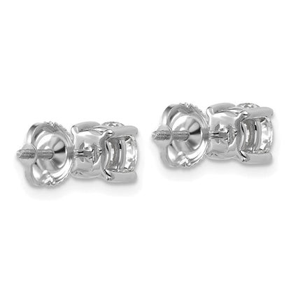 14K Weißgold Ohrstecker mit 1,5 ct. zertifizierten, im Labor gezüchteten Diamanten VS/SI+ G+, rund, 4-Krappen-Fassung, hohes Gewicht, mit Schraubverschluss