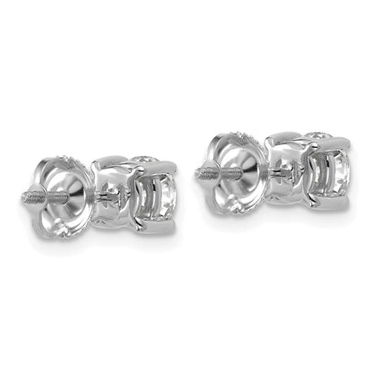 14K Weißgold Ohrstecker mit 1,5 ct. zertifizierten, im Labor gezüchteten Diamanten VS/SI+ G+, rund, 4-Krappen-Fassung, hohes Gewicht, mit Schraubverschluss