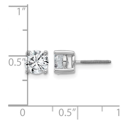 14K Weißgold Ohrstecker mit 1,5 ct. zertifizierten, im Labor gezüchteten Diamanten VS/SI+ G+, rund, 4-Krappen-Fassung, hohes Gewicht, mit Schraubverschluss