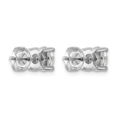 14K Weißgold Ohrstecker mit 2 ct. zertifizierten, im Labor gezüchteten Rund-Diamanten VS/SI+ G+, 4-Krappen-Fassung, Schraubverschluss, hohes Gewicht