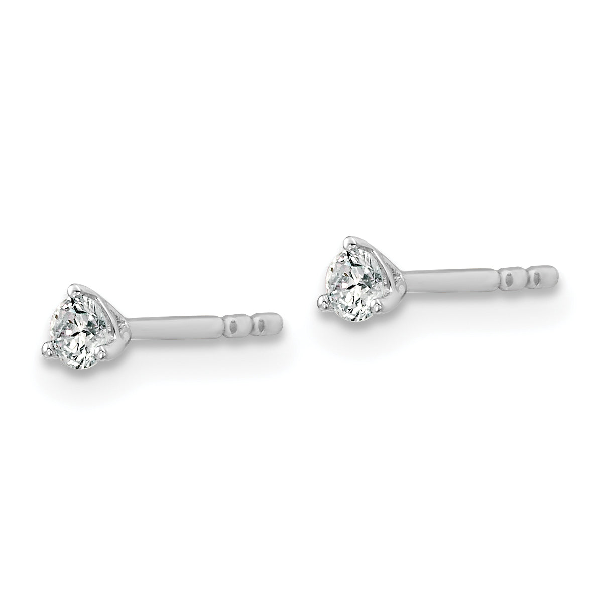 14K Weißgold Ohrstecker mit rundem laborgezüchtetem Diamant, 0,17 ct., VS/SI+ G+, 3-Krappen-Fassung, schwere Ausführung
