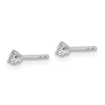 14K Weißgold Ohrstecker mit rundem laborgezüchtetem Diamant, 0,17 ct., VS/SI+ G+, 3-Krappen-Fassung, schwere Ausführung