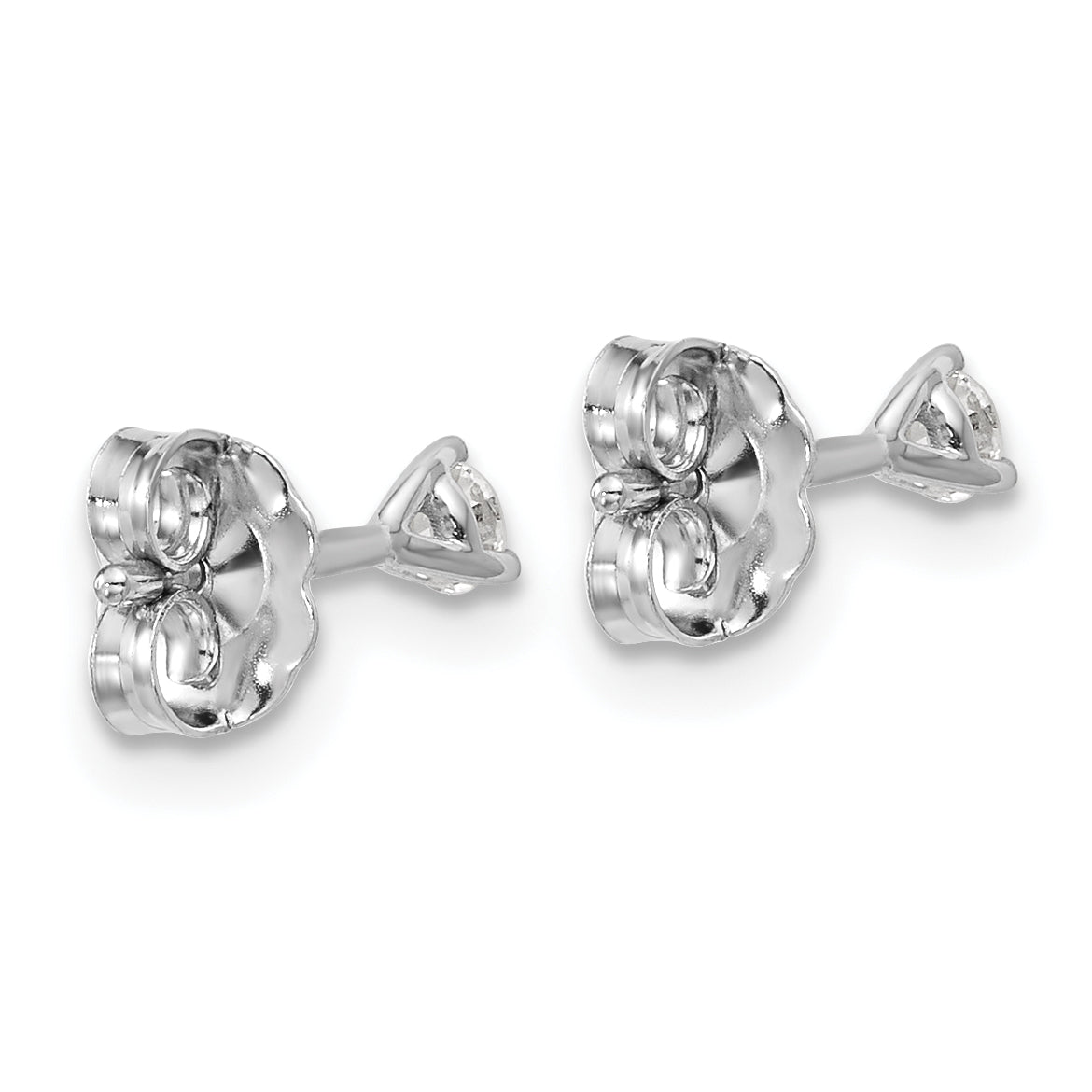 14K Weißgold Ohrstecker mit rundem laborgezüchtetem Diamant, 0,17 ct., VS/SI+ G+, 3-Krappen-Fassung, schwere Ausführung