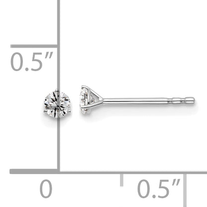 14K Weißgold Ohrstecker mit rundem laborgezüchtetem Diamant, 0,17 ct., VS/SI+ G+, 3-Krappen-Fassung, schwere Ausführung