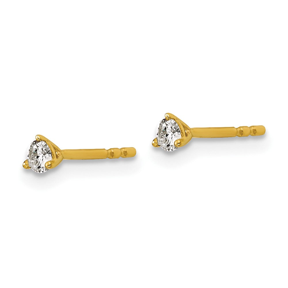 14K Gelbgold Ohrstecker mit 0,17 ct. im Labor gezüchteten Diamanten, VS/SI+ G+, rund, 3-Krappen-Fassung, schweres Gewicht