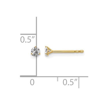 14K Gelbgold Ohrstecker mit 0,17 ct. im Labor gezüchteten Diamanten, VS/SI+ G+, rund, 3-Krappen-Fassung, schweres Gewicht