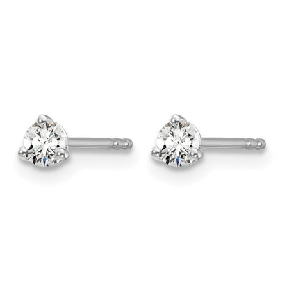 14K Weißgold Ohrstecker mit 0,2 ct. Laborgezüchteten Diamanten, rund, VS/SI+ G+, Drei-Krappen-Fassung, Steckverschluss