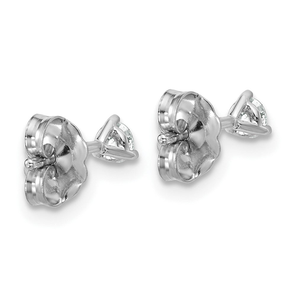14K Weißgold 0,2 ct. Zertifizierte, im Labor gezüchtete Diamant-Ohrstecker, rund, Drei-Krappen-Fassung, VS/SI+ G+